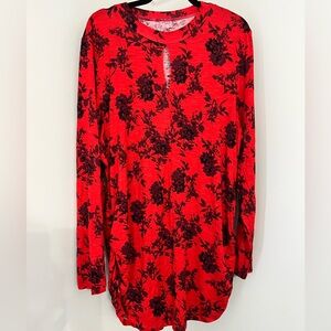 Lane Bryant Floral Long Sleeve Tunic/Top